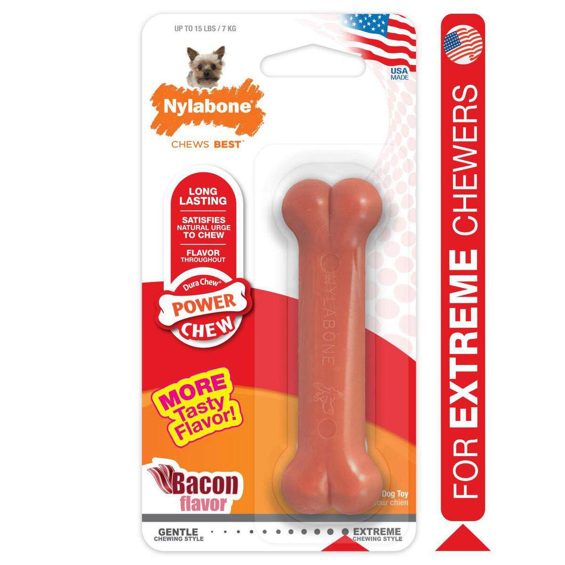 Juguete Nylabone perro Power Dura Chew Tocino 7kg | G.Valkyria - imagen 1