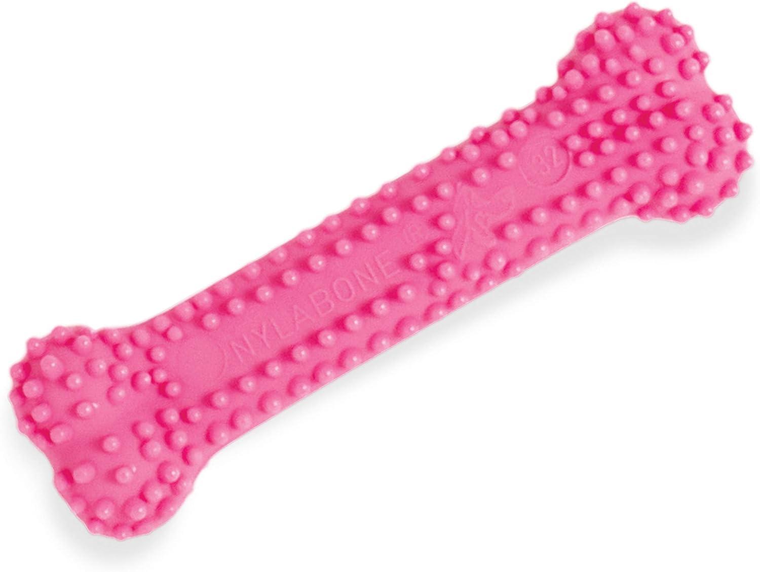 Juguete Nylabone perro Puppy Chew Dental Bone Rosa cachorro 7kg | G.Valkyria - imagen 2