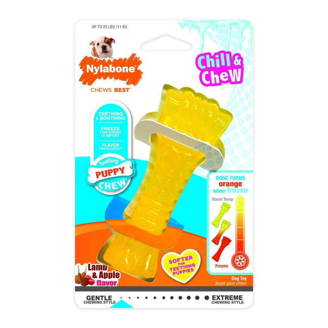 Juguete Nylabone perro Puppy Chew Hueso Congelar Cordero 11kg | G.Valkyria - imagen 1