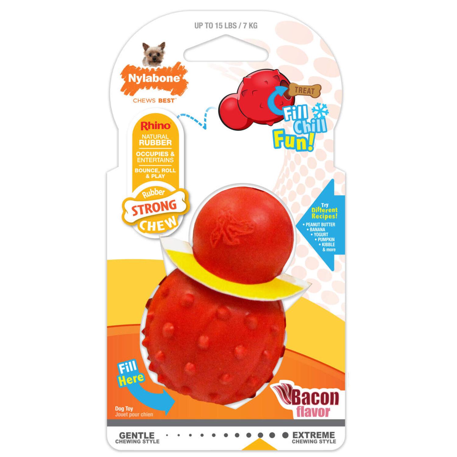 Juguete Nylabone perro Strong Chew rellenable Rhino Tocino 11kg | G.Valkyria - imagen 1