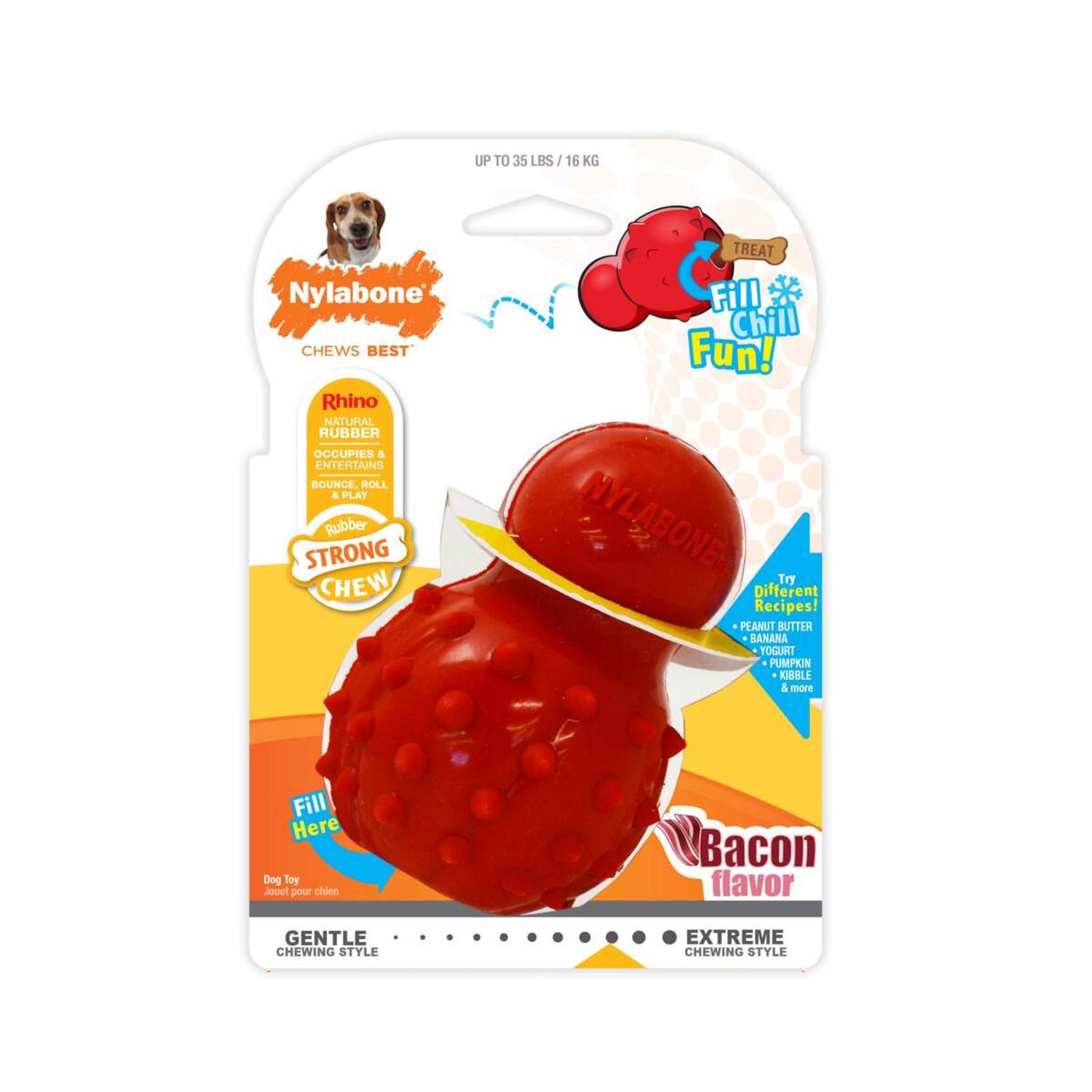 Juguete Nylabone perro Strong Chew Rhino rellenable Tocino 16kg | G.Valkyria - imagen 1