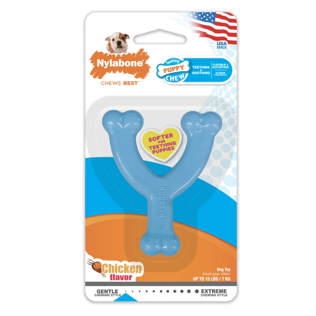 Nylabone juguete para cachorro Hueso Whishbone Chew Pollo | G.Valkyria - imagen 1