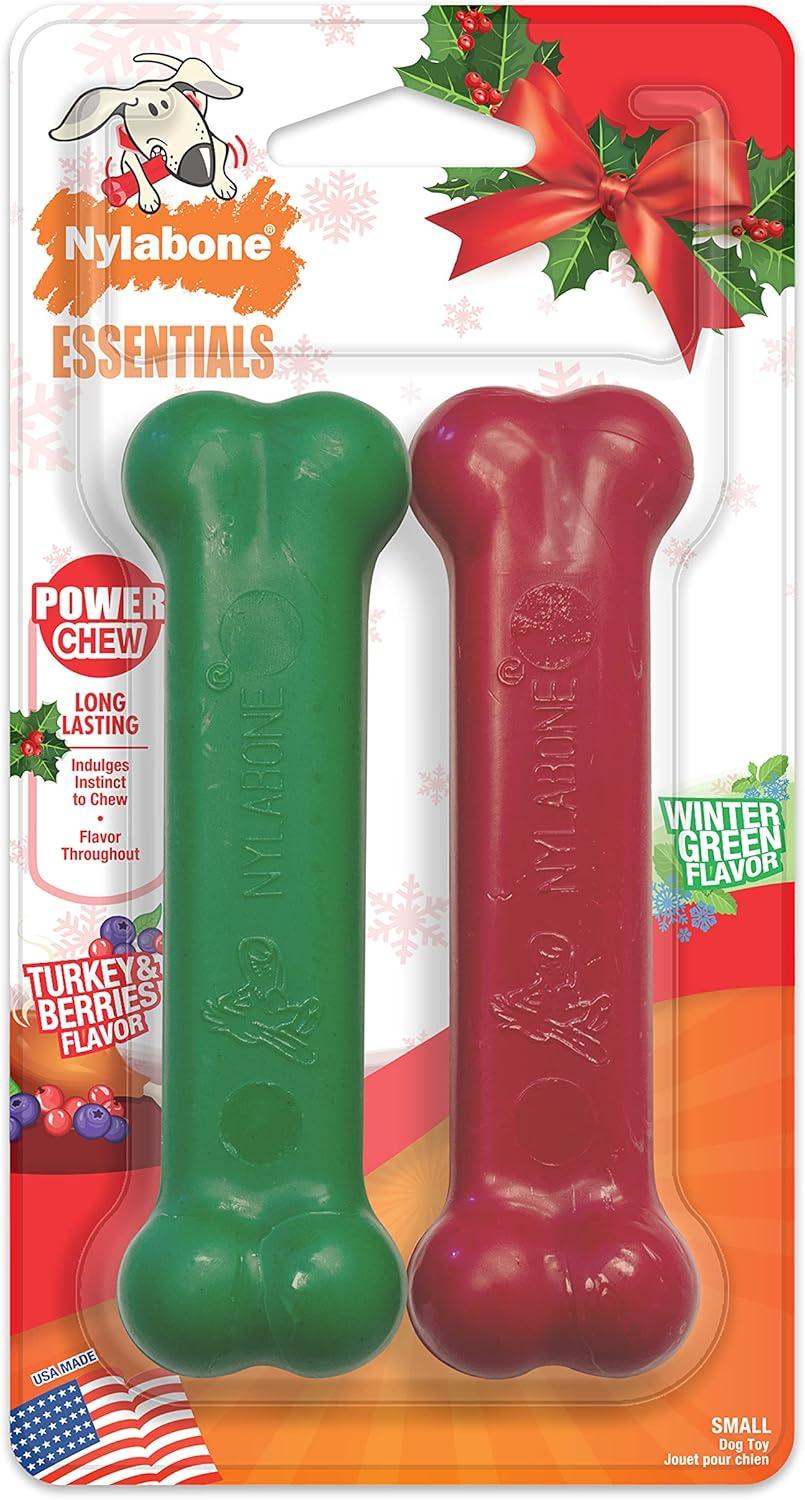 Nylabone juguete para perro chico navideño huesitos 2pack | G.Valkyria - imagen 1