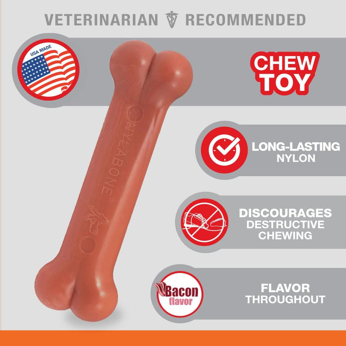 Nylabone juguete para perro Power Chew Tocino Mediano | G.Valkyria - imagen 1