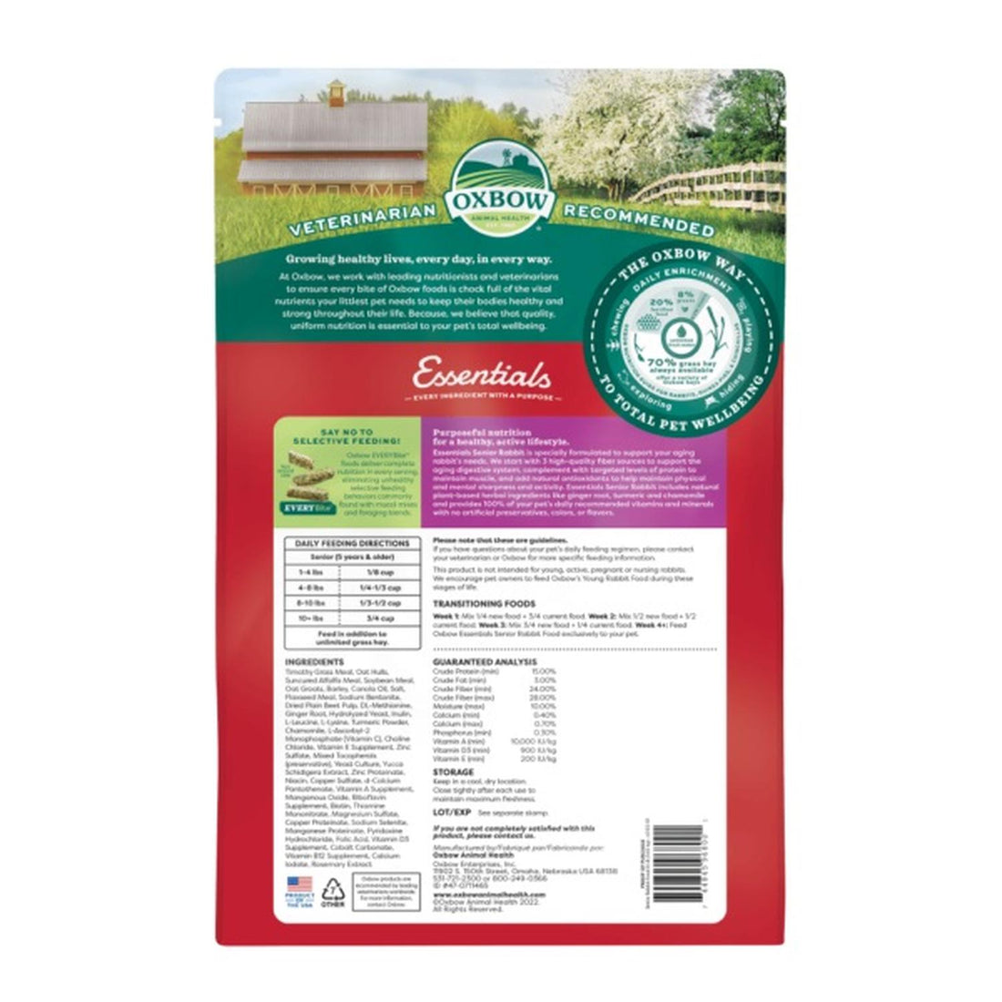 Oxbow Alimento Oxbow Essentials Conejo Senior 1.82 kg | G.Valkyria - imagen 1