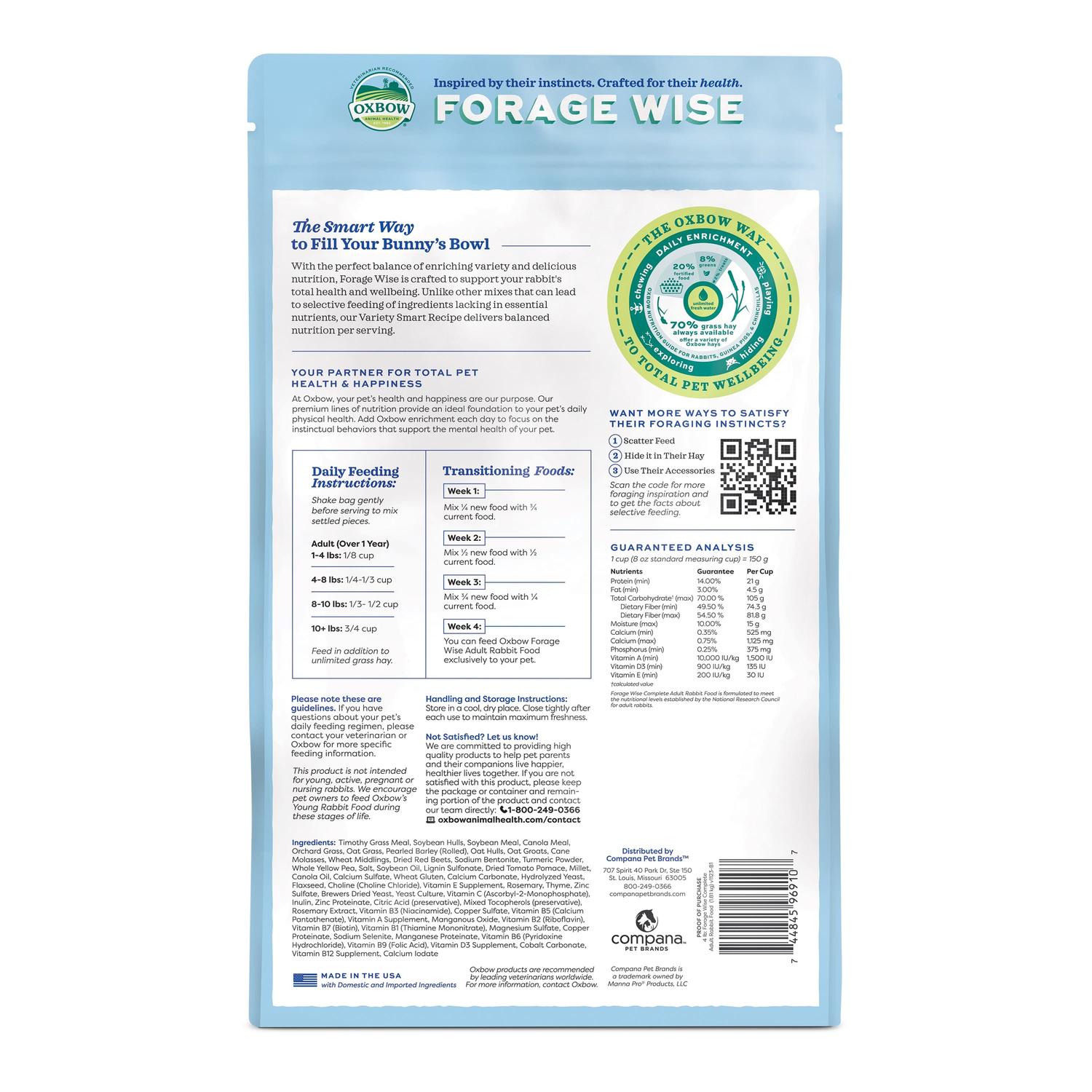 Oxbow Alimento Oxbow Forage Wise Conejo 1.8 kg | G.Valkyria - imagen 2