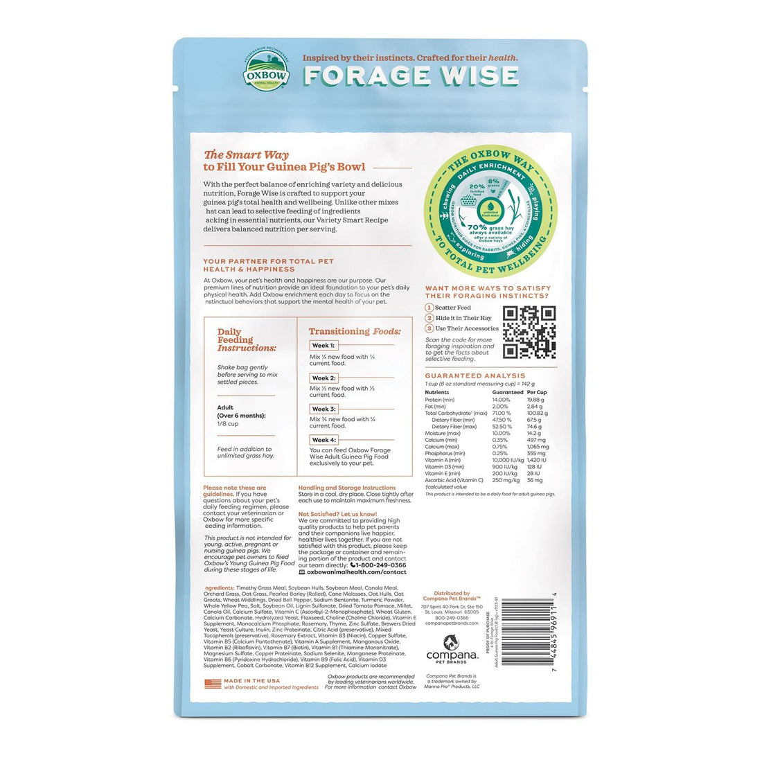 Oxbow Alimento Oxbow Forage Wise Cuyo 1.816 kg | G.Valkyria - imagen 1
