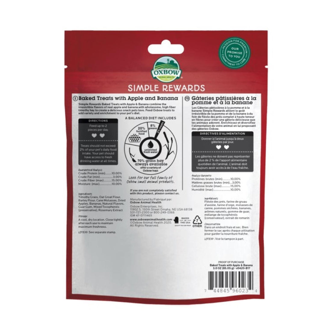 Oxbow Premios Horneados Manzana cuyo conejo chinchilla 3oz | G.Valkyria - imagen 1
