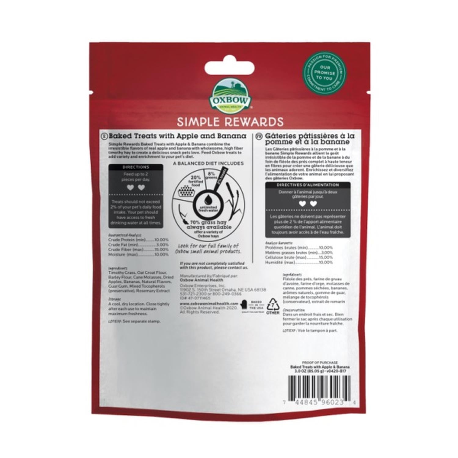 Oxbow Premios Horneados Manzana cuyo conejo chinchilla 3oz | G.Valkyria - imagen 2