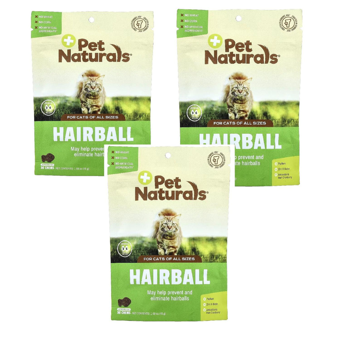 Pet Naturals premio para gato hairball bola de pelo 3 pzs | G.Valkyria - imagen 1