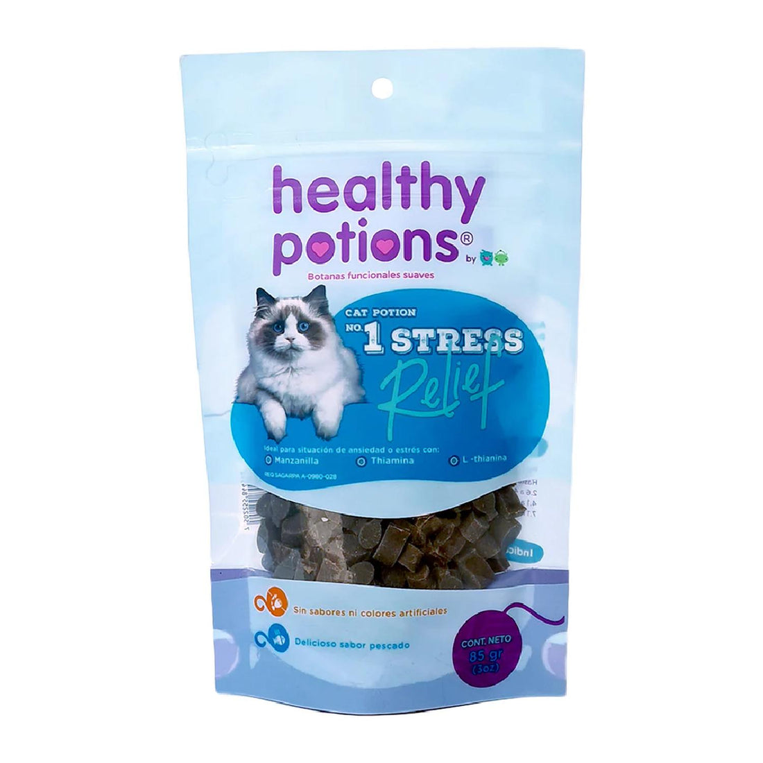 Healthy Potions no 1 Stress Relief premio para gatos 85 gr de Petit Monsters | G.Valkyria - imagen 1