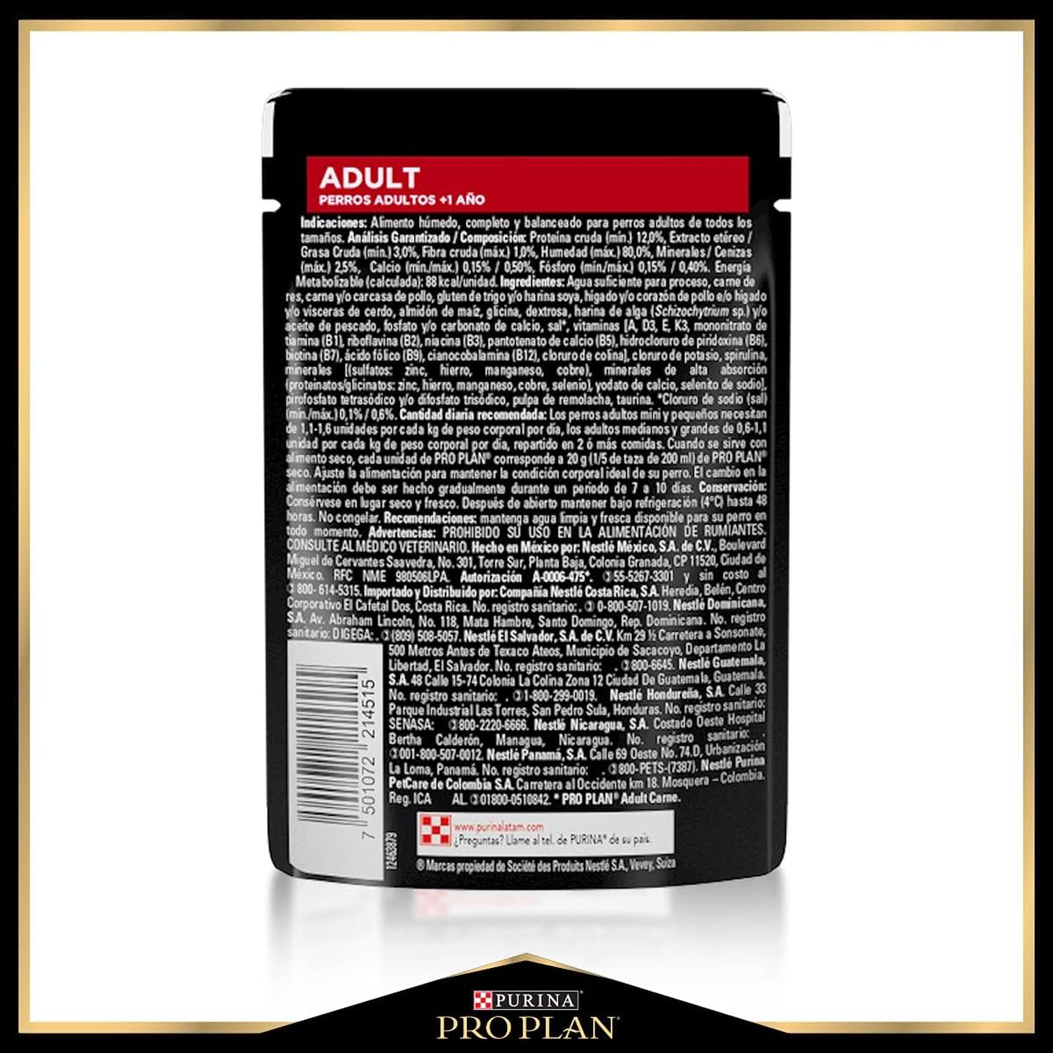 Purina Pro Plan alimento sobre perro Adulto Carne 12pzs | G.Valkyria - imagen 2
