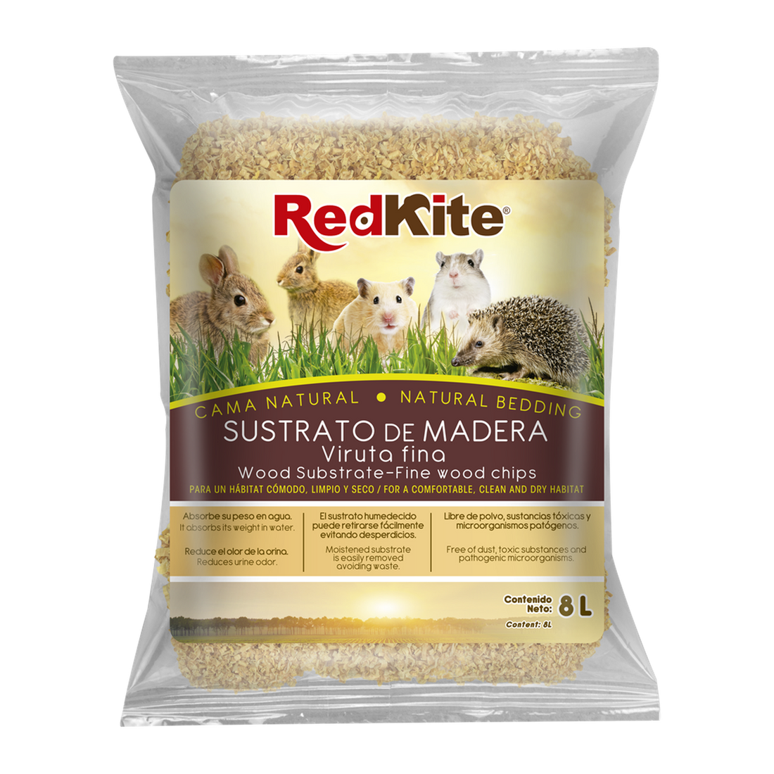 Fancy Pets Sustrato cama madera fina erizo conejo hamster 8lt de Red Kite | G.Valkyria - imagen 1