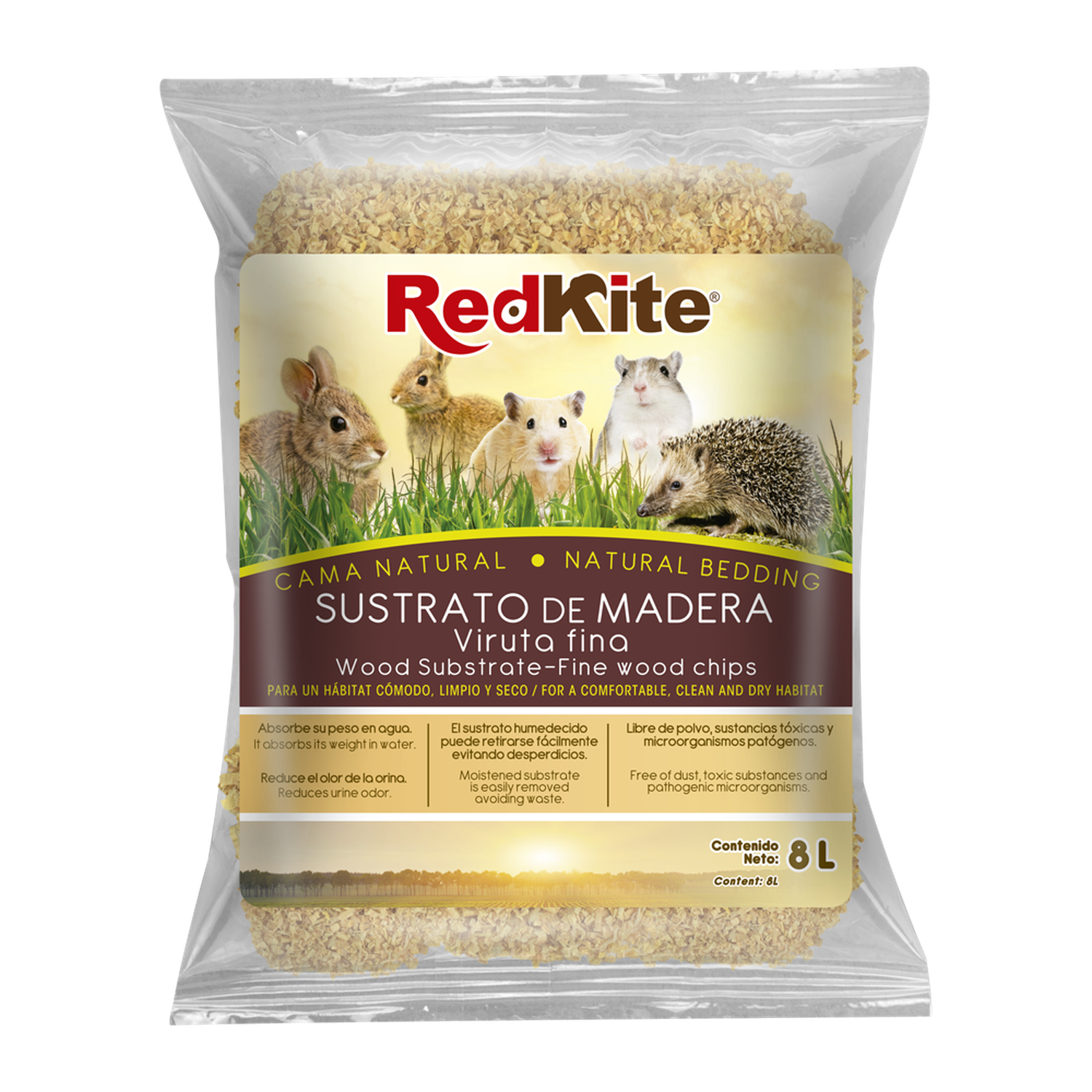Fancy Pets Sustrato cama madera fina erizo conejo hamster 8lt de Red Kite | G.Valkyria - imagen 1