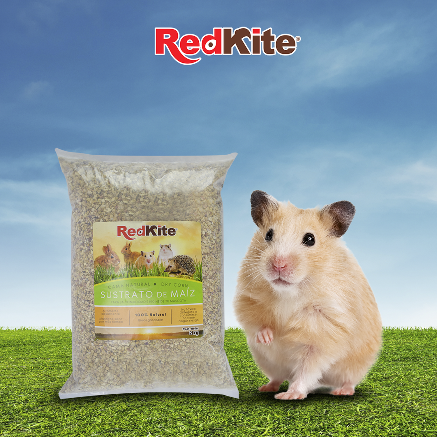 Fancy Pets Sustrato de maíz erizo conejo jerbo hamster 2kg de Red Kite | G.Valkyria - imagen 2