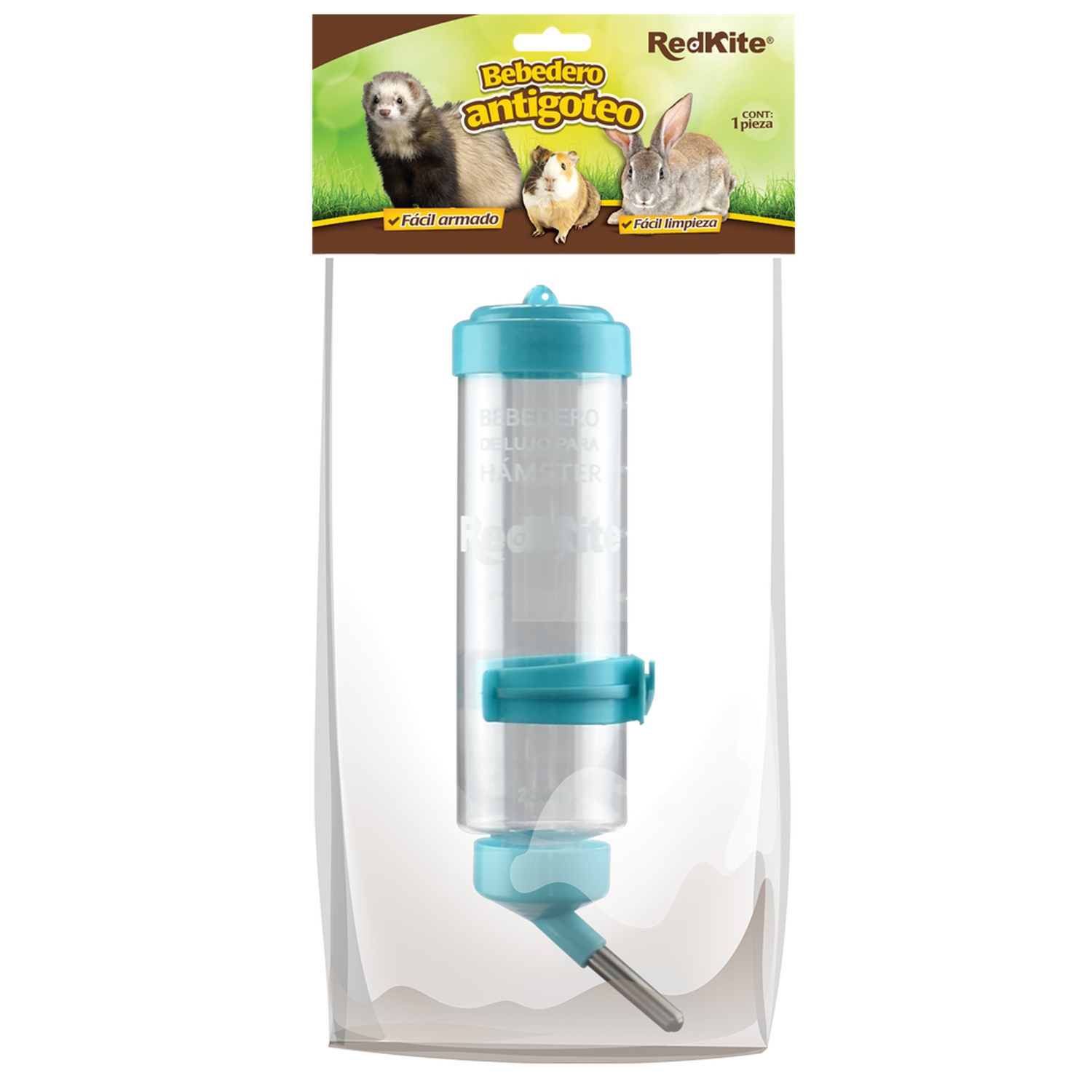Redkite bebedero antigoteo para cuyo conejo hamster 250 ml de Red Kite | G.Valkyria - imagen 2