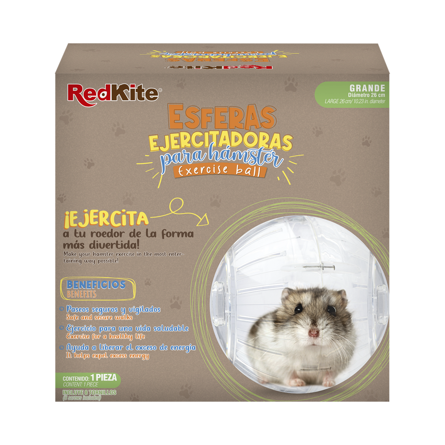 Rueda o esfera ejercitadora para hamsters tamaño grande 26x26x26 de Red Kite | G.Valkyria - imagen 4