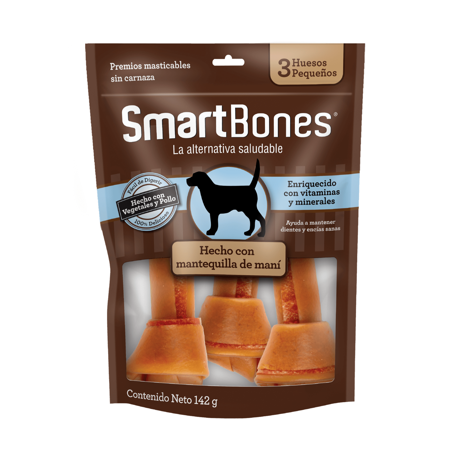 SmartBones premio para perro Hueso Cacahuate Chico 3pzs | G.Valkyria - imagen 1