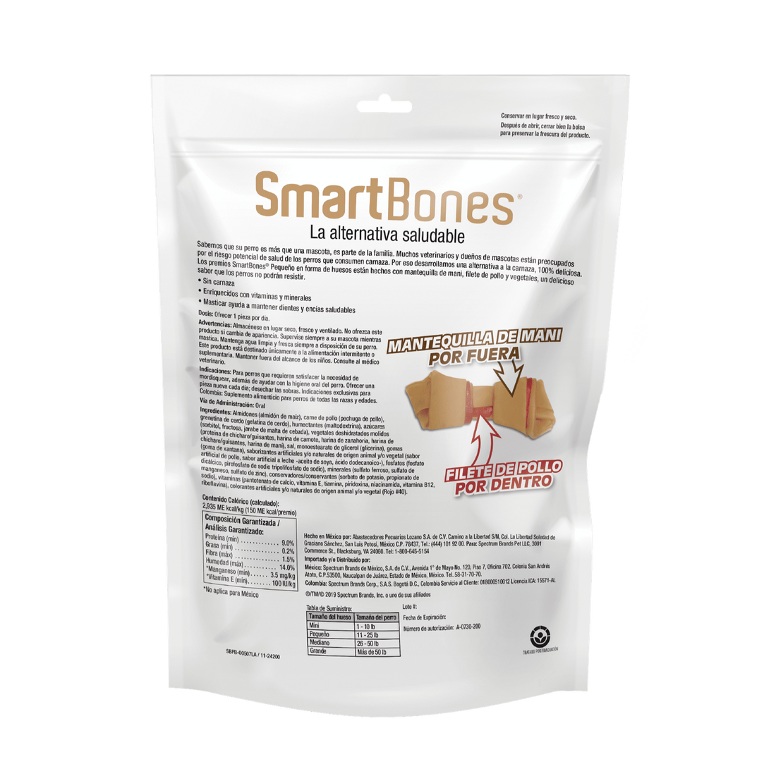 SmartBones premio para perro Hueso Cacahuate Chico 3pzs | G.Valkyria - imagen 1
