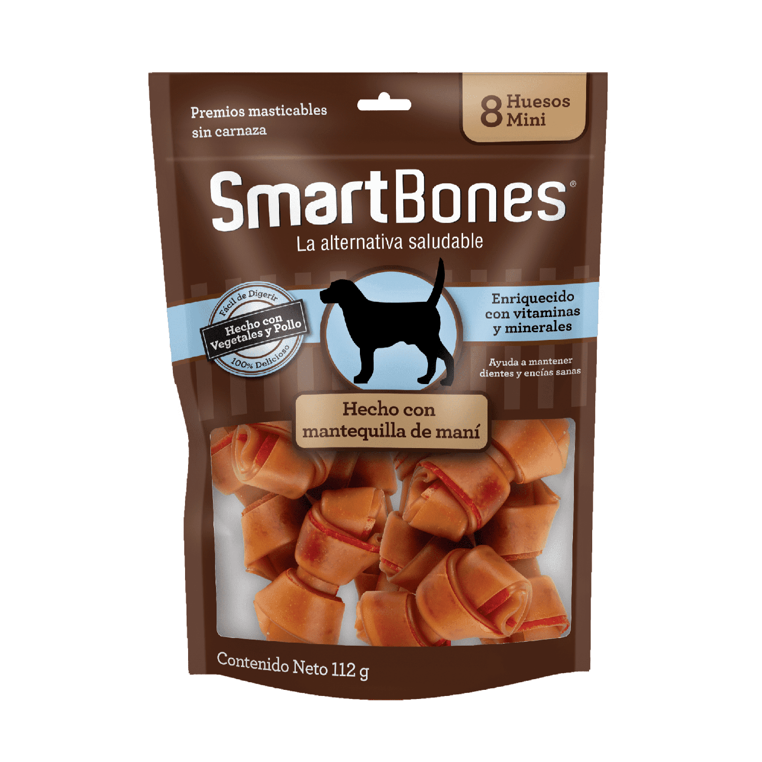 SmartBones premio para perro Hueso Cacahuate Mini 8 pzs | G.Valkyria - imagen 1