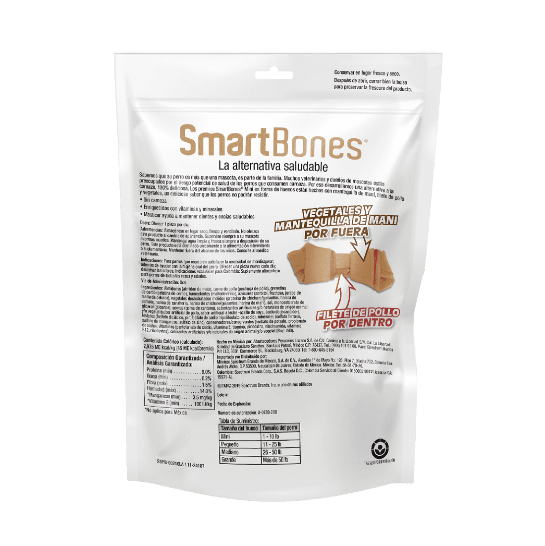 SmartBones premio para perro Hueso Cacahuate Mini 8 pzs | G.Valkyria - imagen 1