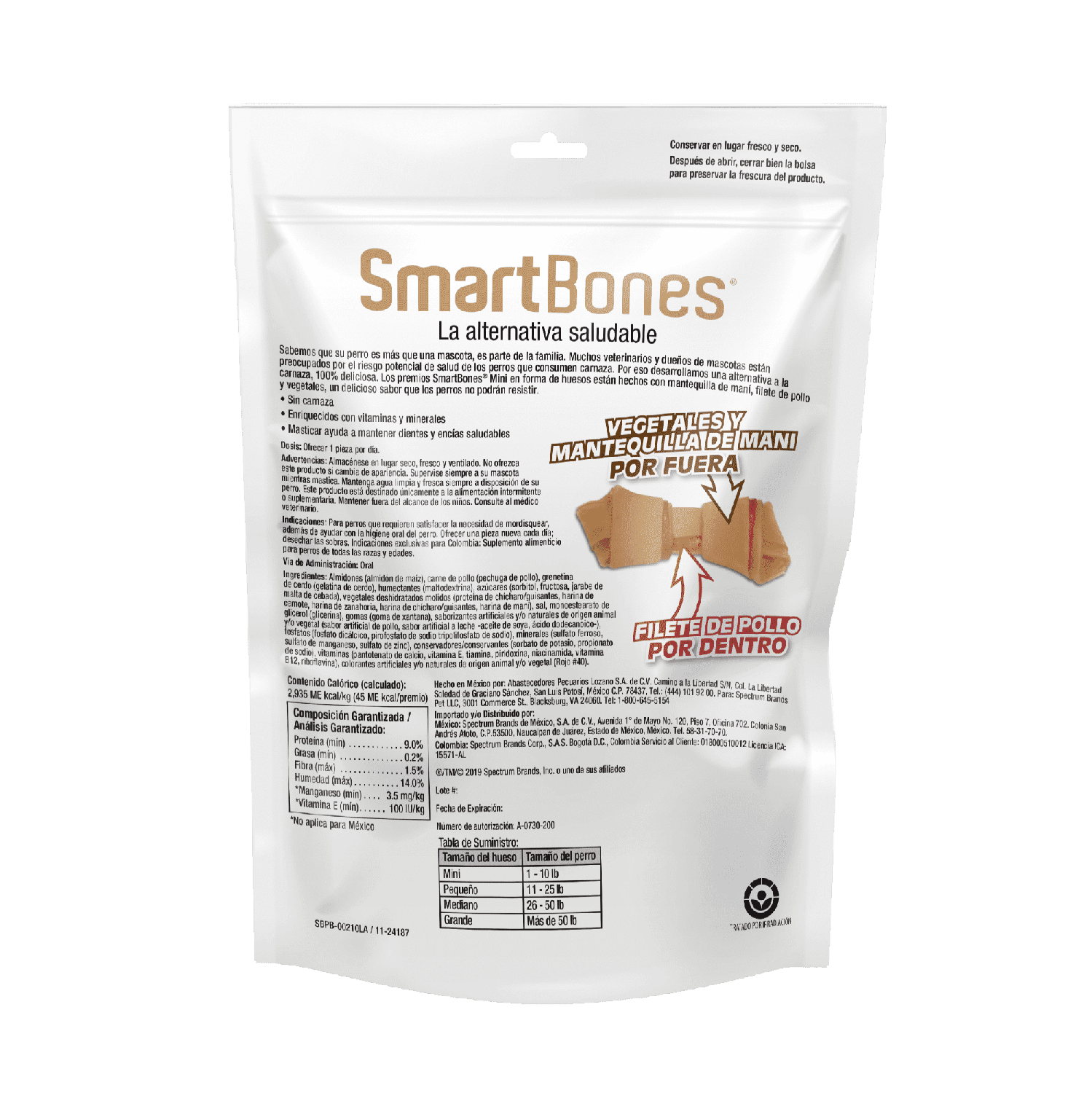 SmartBones premio para perro Hueso Cacahuate Mini 8 pzs | G.Valkyria - imagen 2