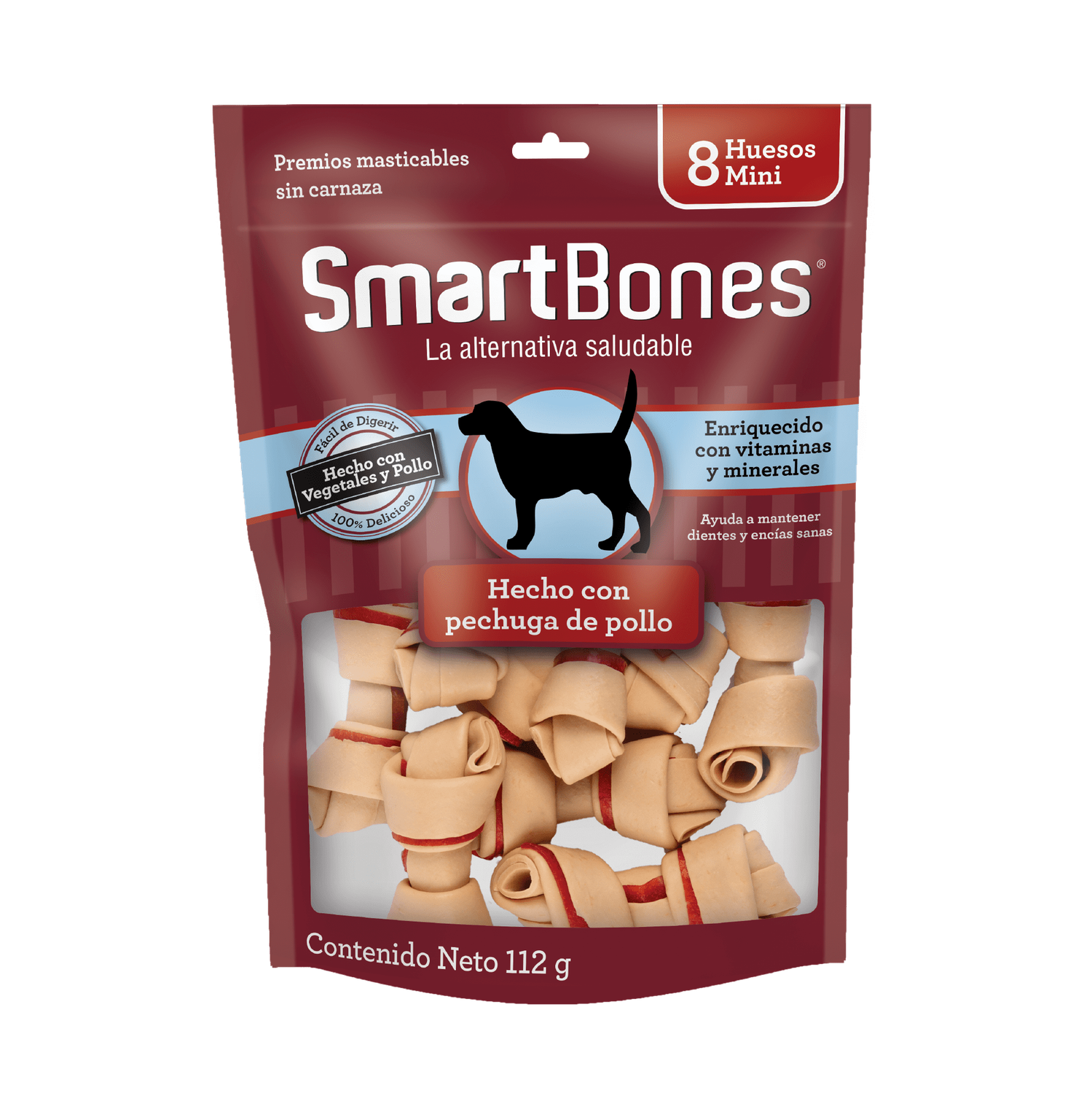 SmartBones premio para perro Hueso Pollo Mini 8 Pzs | G.Valkyria - imagen 1
