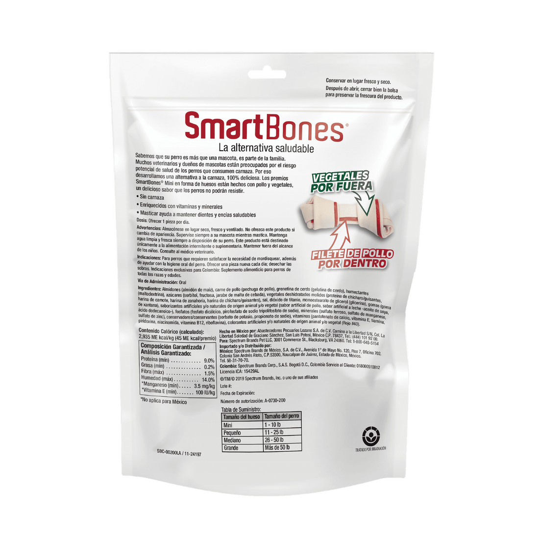 SmartBones premio para perro Hueso Pollo Mini 8 Pzs | G.Valkyria - imagen 1