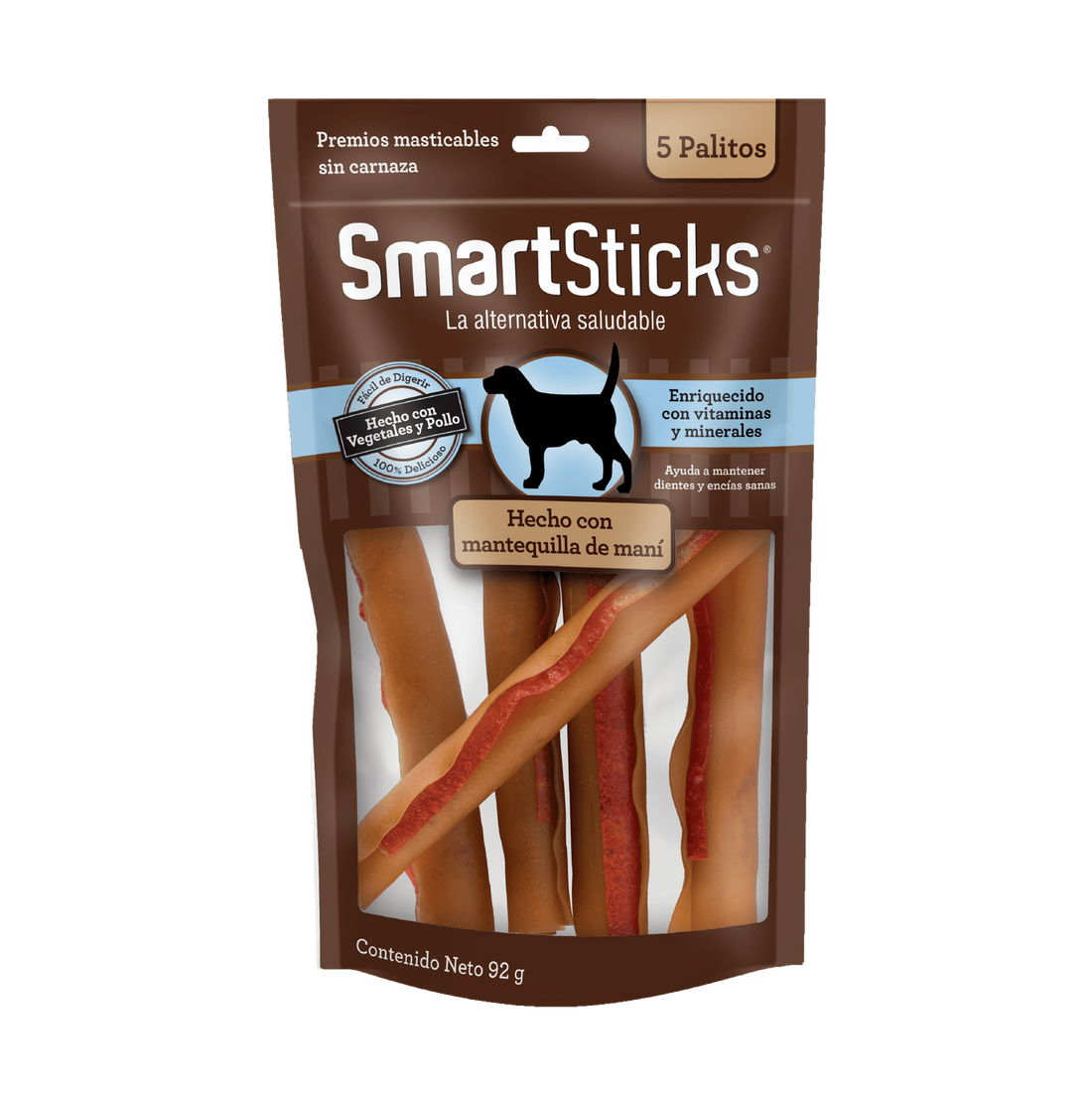 SmartBones premio para perro Sticks Cacahuate 5 Palitos | G.Valkyria - imagen 1