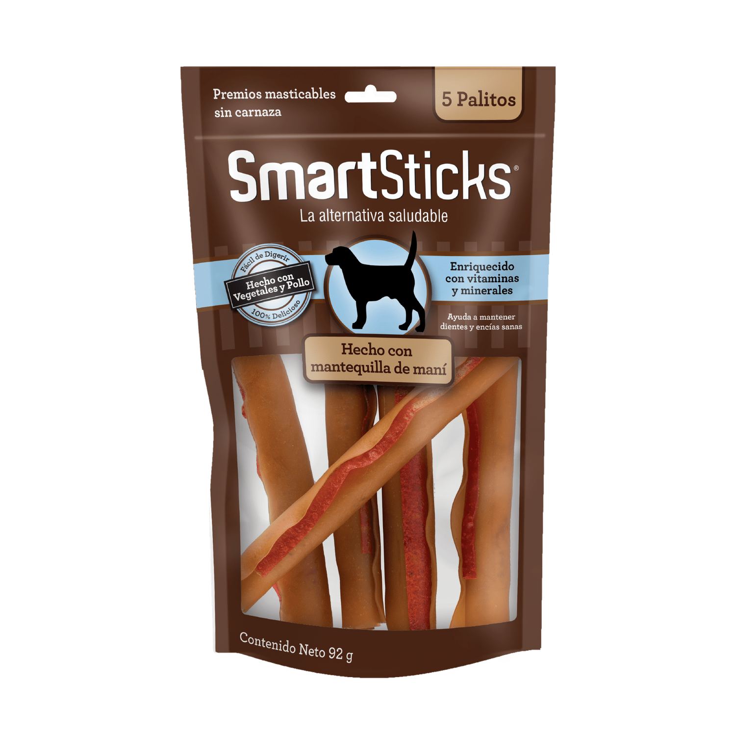 SmartBones premio para perro Sticks Cacahuate 5 Palitos | G.Valkyria - imagen 1