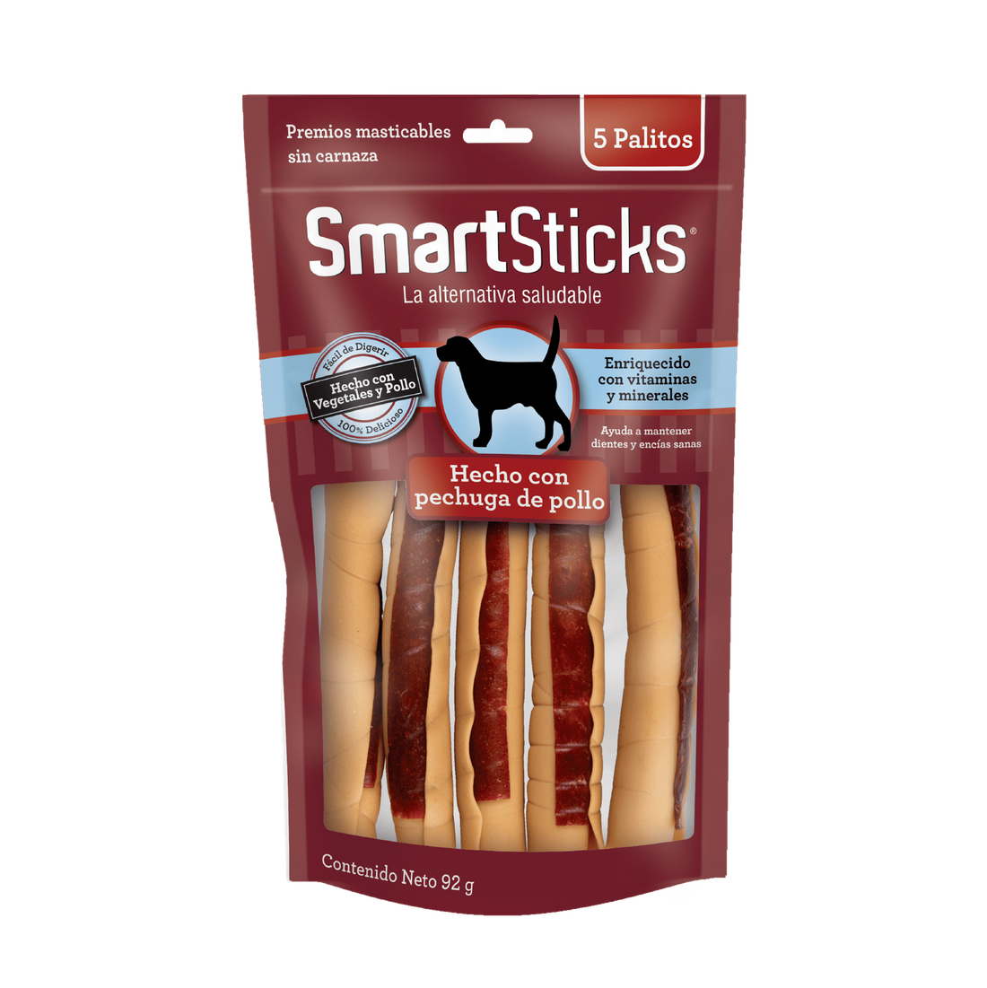 SmartBones premio para perro Sticks Pollo 5 pzs | G.Valkyria - imagen 1