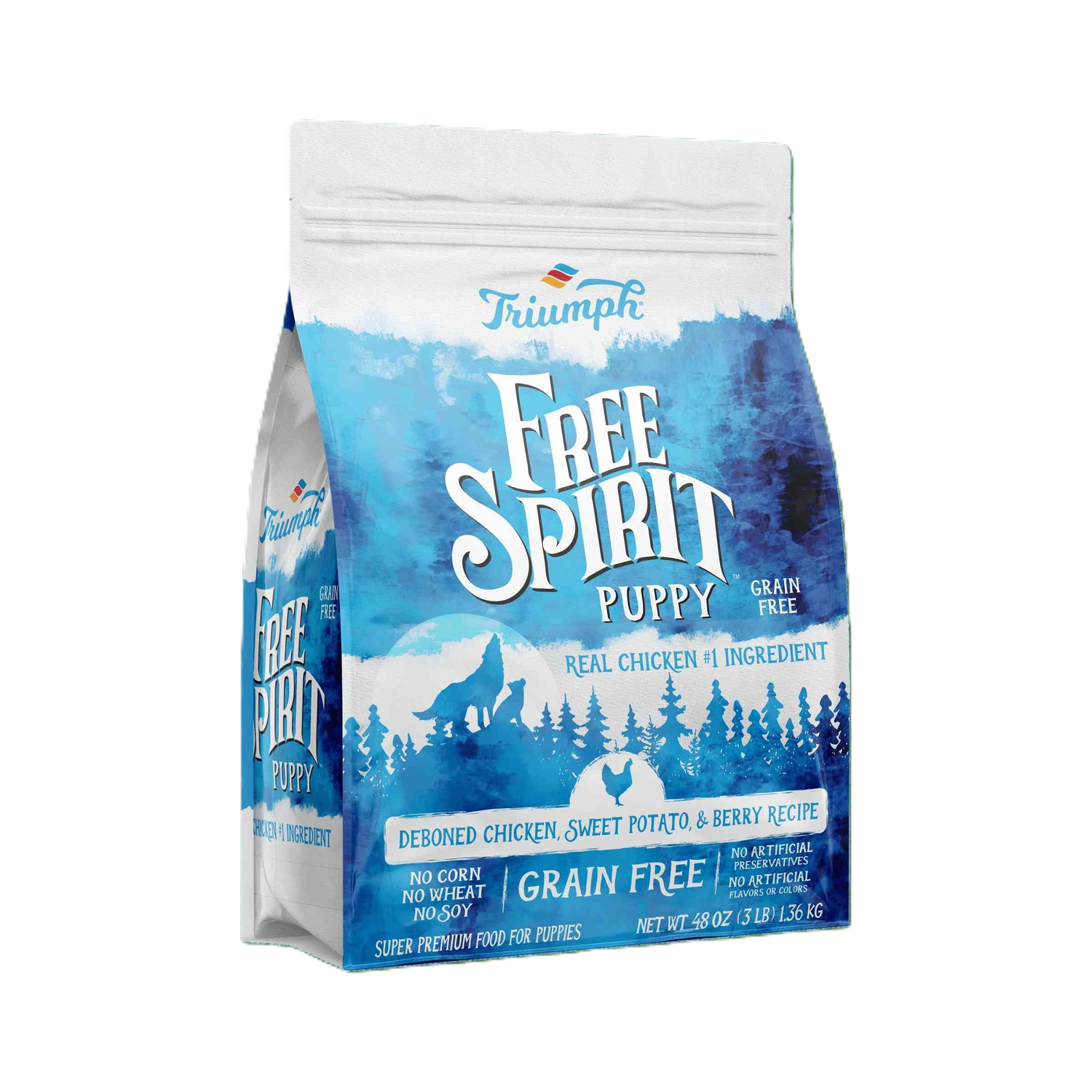 Triumph Free Spirit alimento Cachorro Pollo Camote 1.36kg | G.Valkyria