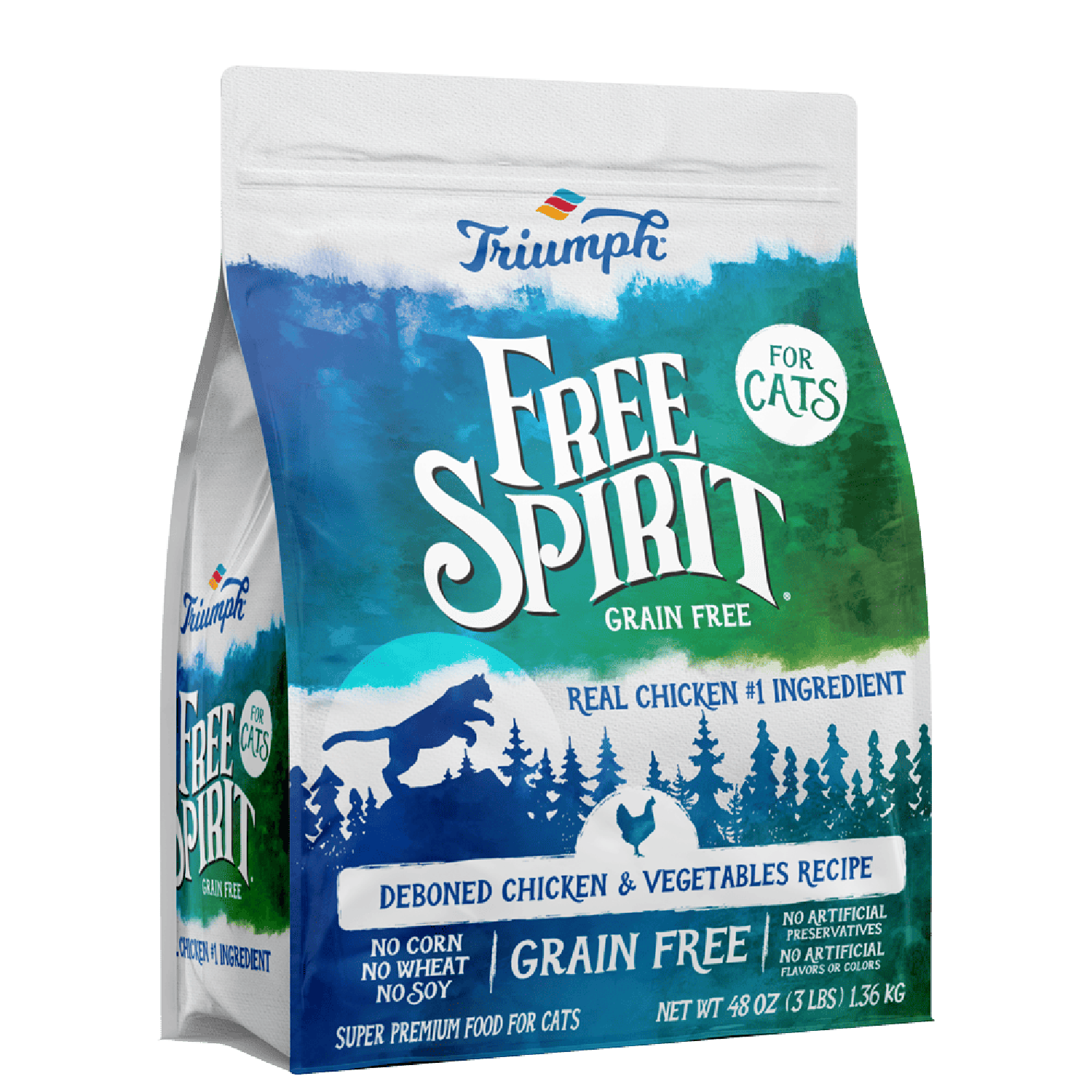 Triumph Free Spirit alimento Gato Pollo Vegetales 1.36kg | G.Valkyria - imagen 1