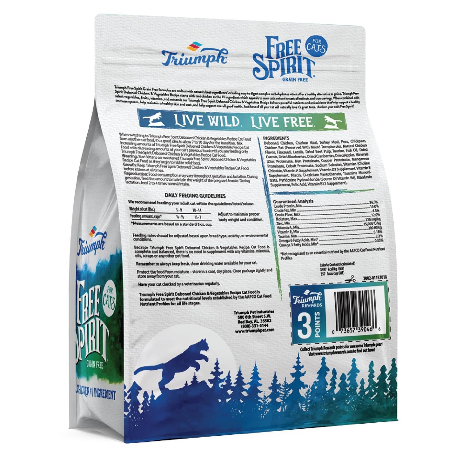 Triumph Free Spirit alimento Gato Pollo Vegetales 1.36kg | G.Valkyria - imagen 2