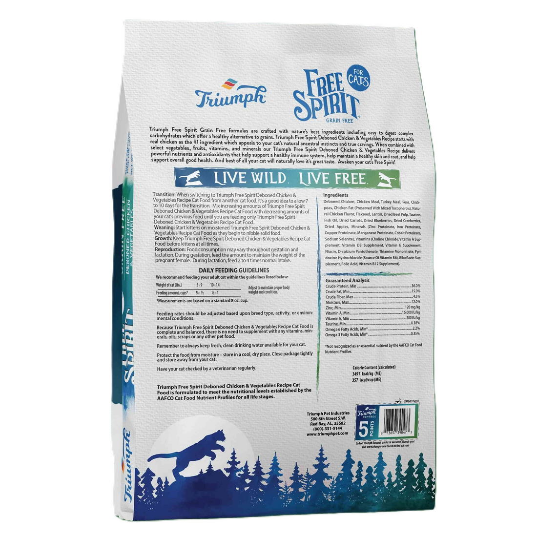 Triumph Free Spirit alimento Gato Pollo Vegetales 4.98kg | G.Valkyria - imagen 1