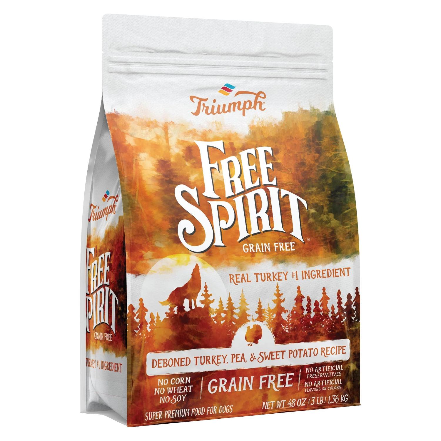 Triumph Free Spirit alimento Perro Adulto Pavo Camote 1.36kg | G.Valkyria - imagen 1