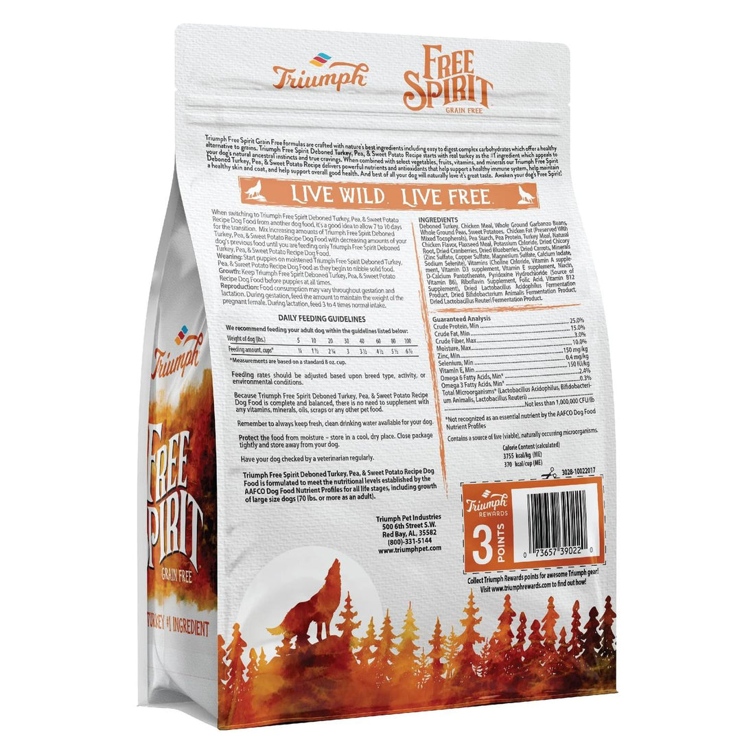 Triumph Free Spirit alimento Perro Adulto Pavo Camote 1.36kg | G.Valkyria - imagen 1