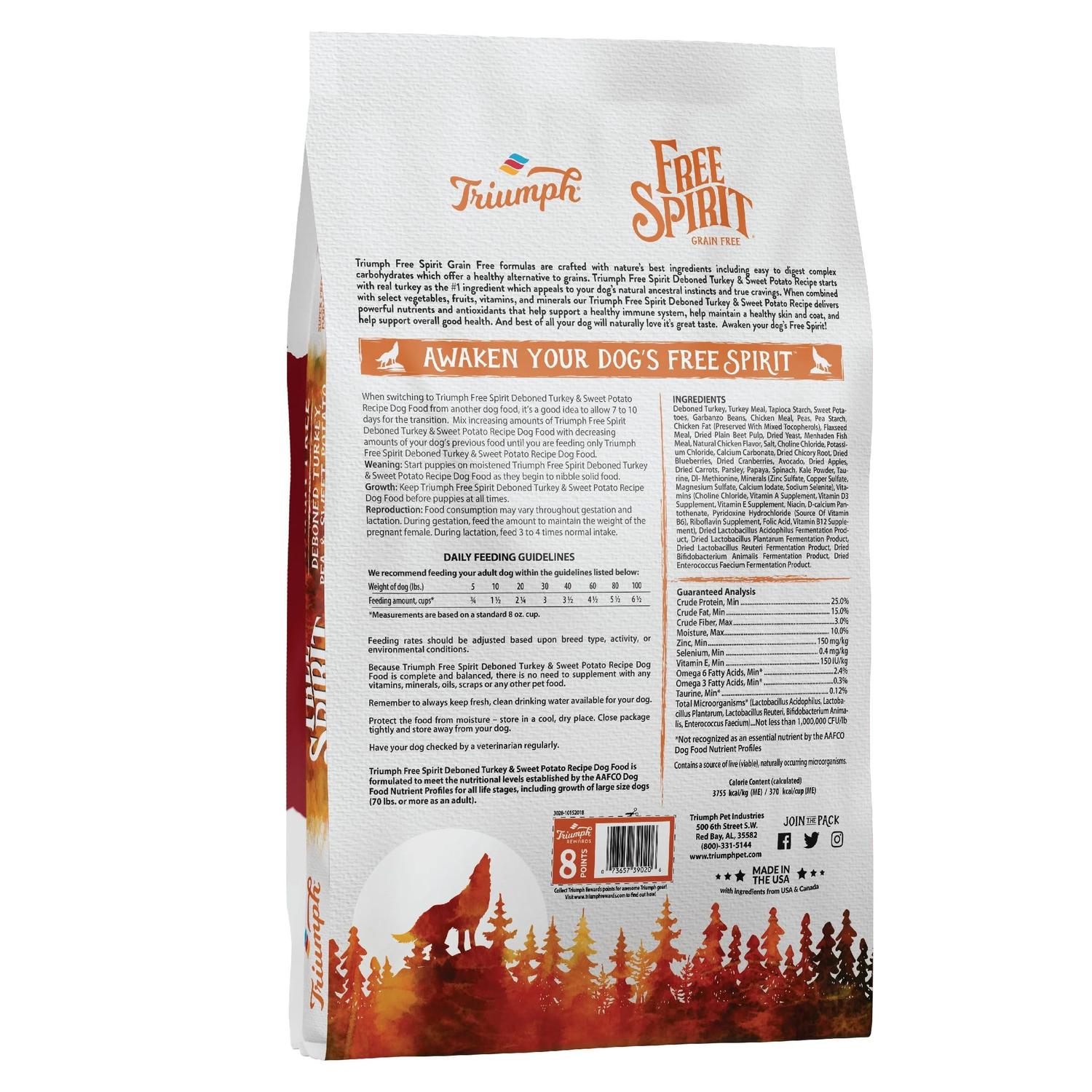 Triumph Free Spirit alimento Perro Adulto Pavo Camote 6.35kg | G.Valkyria - imagen 2
