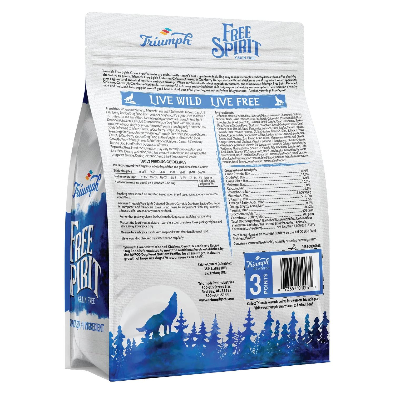Triumph Free Spirit alimento Perro Adulto Pollo 1.36kg | G.Valkyria - imagen 2