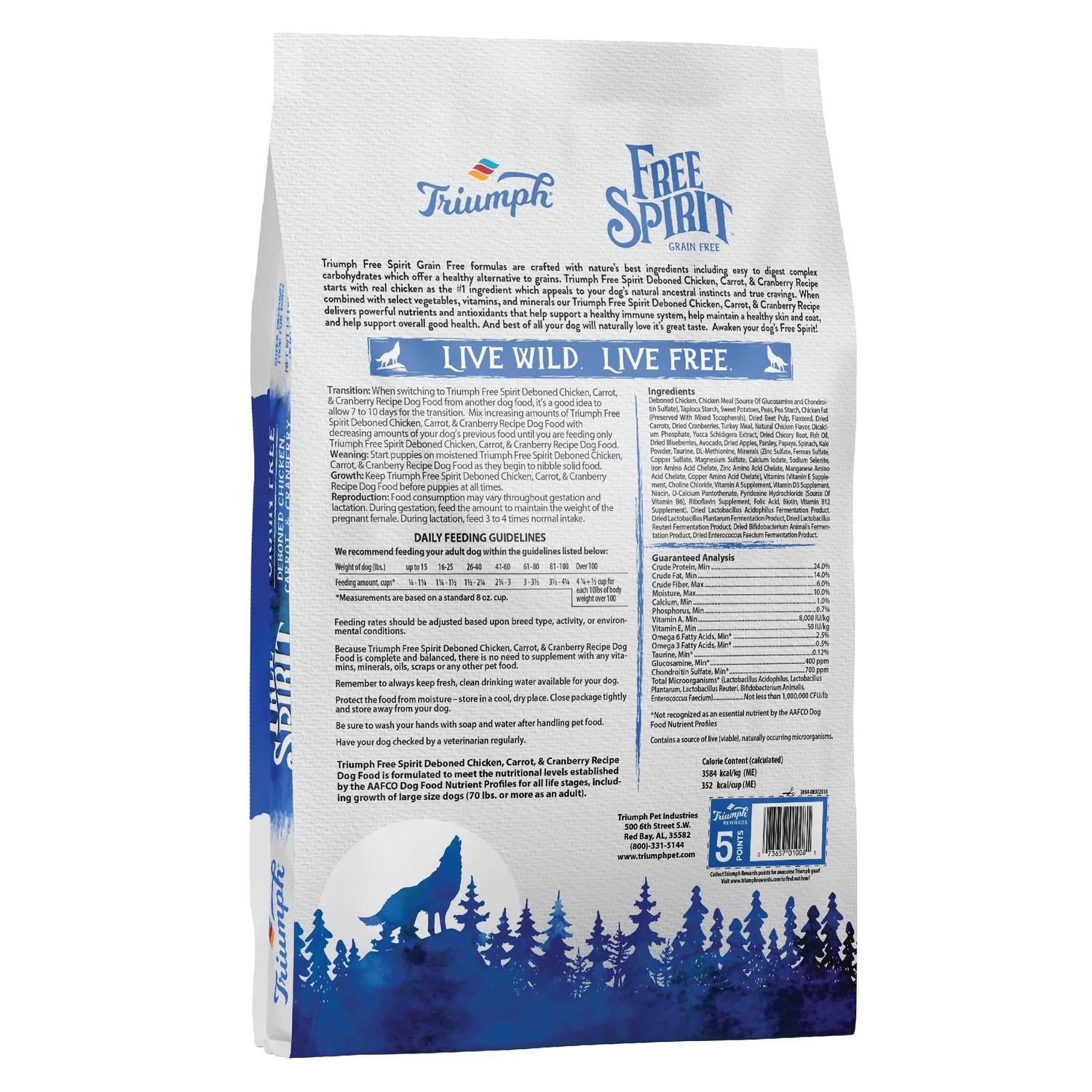 Triumph Free Spirit alimento Perro Adulto Pollo 11.79kg | G.Valkyria - imagen 2