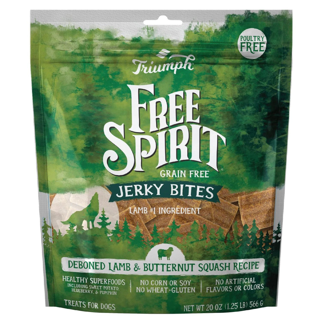 Triumph Free Spirit Jerk Bites Premios Perro Cordero 566g | G.Valkyria - imagen 1