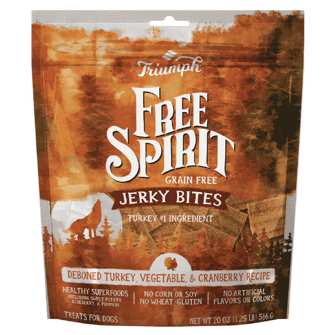 Triumph Free Spirit Jerk Bites Premios Perro Pavo 566g | G.Valkyria - imagen 1
