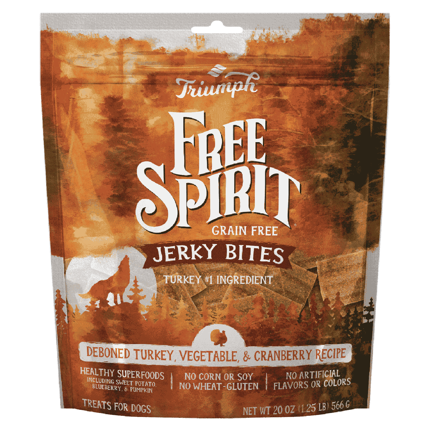 Triumph Free Spirit Jerk Bites Premios Perro Pavo 566g | G.Valkyria - imagen 1