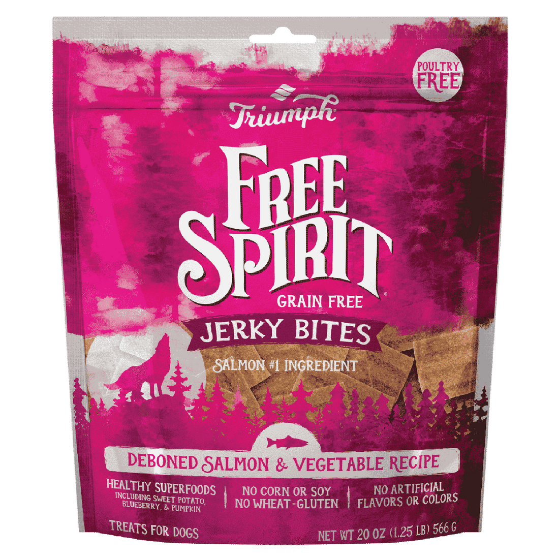 Triumph Free Spirit Jerk Bites Premios Perro Salmón 566g | G.Valkyria - imagen 1