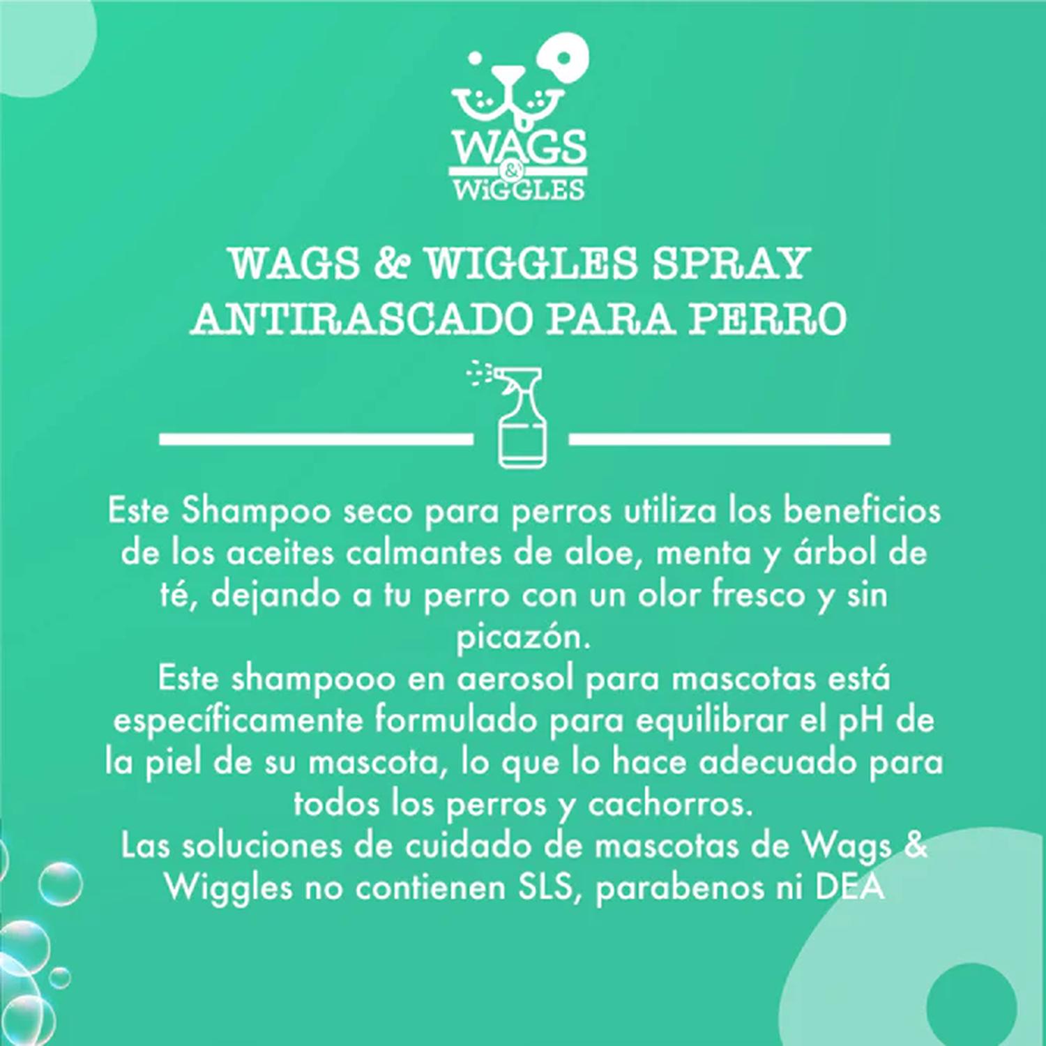 Wags & Wiggles Shampoo perro spray anti-rascado calmante 355ml de Wags and Wiggles | G.Valkyria - imagen 4