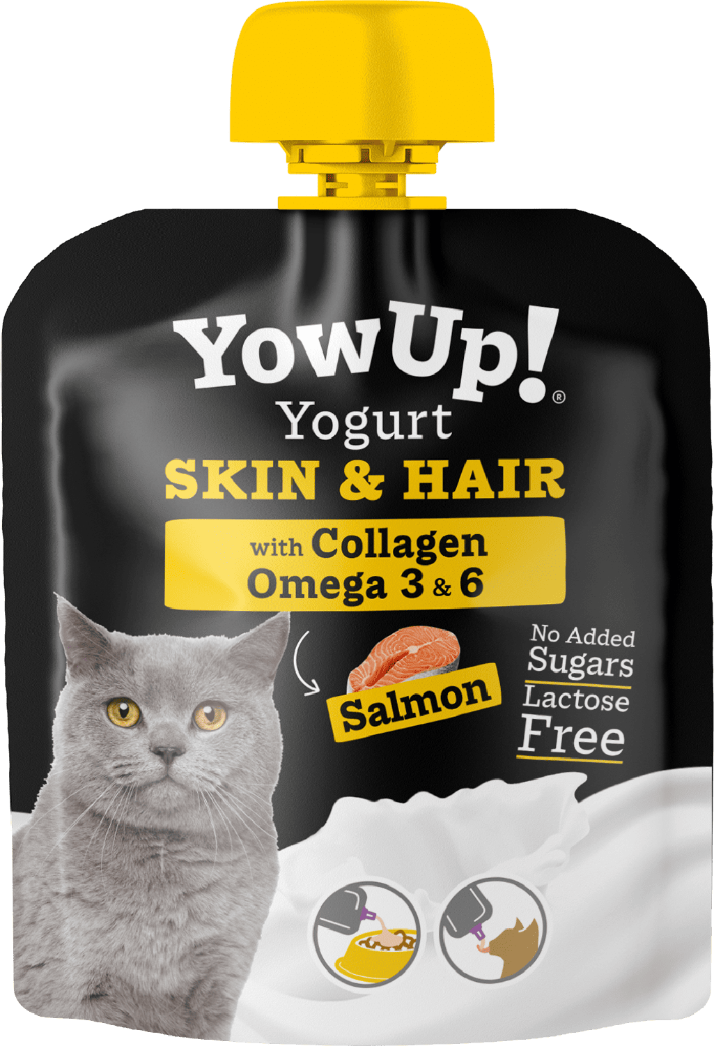 Yowup Yogurt Premio para gatos skin & hair sabor salmón 10pzs de YowUp! | G.Valkyria - imagen 1