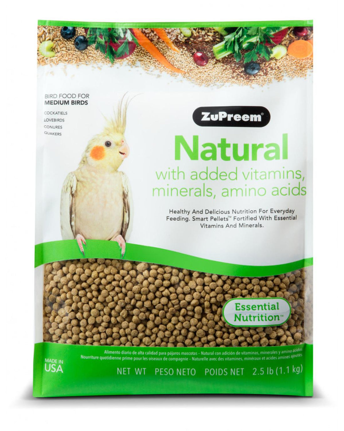 Zupreem alimento Natural ninfa, agaporni, conuro, cotorra 1.1 kg | G.Valkyria - imagen 1