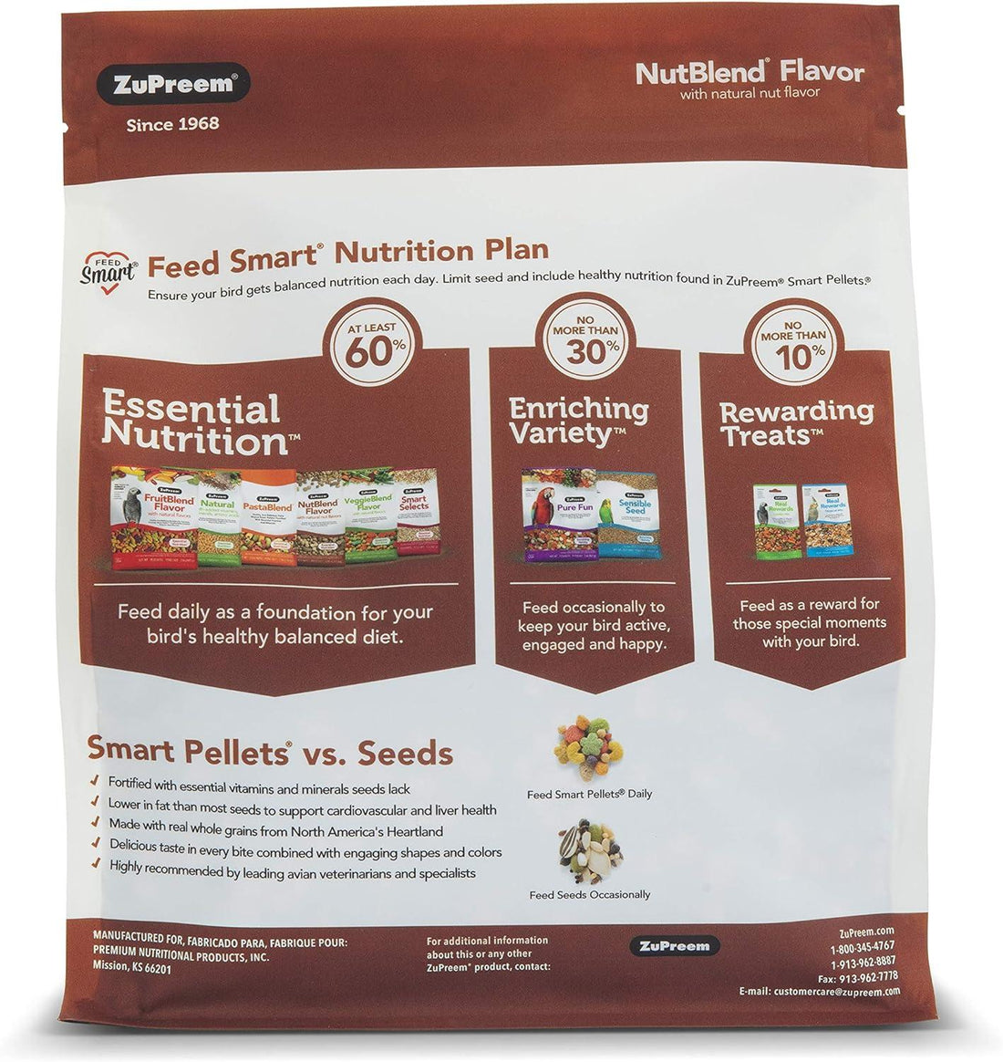 Zupreem alimento Nutblend ninfa, agaporni, conuro, cotorra 907g | G.Valkyria - imagen 1