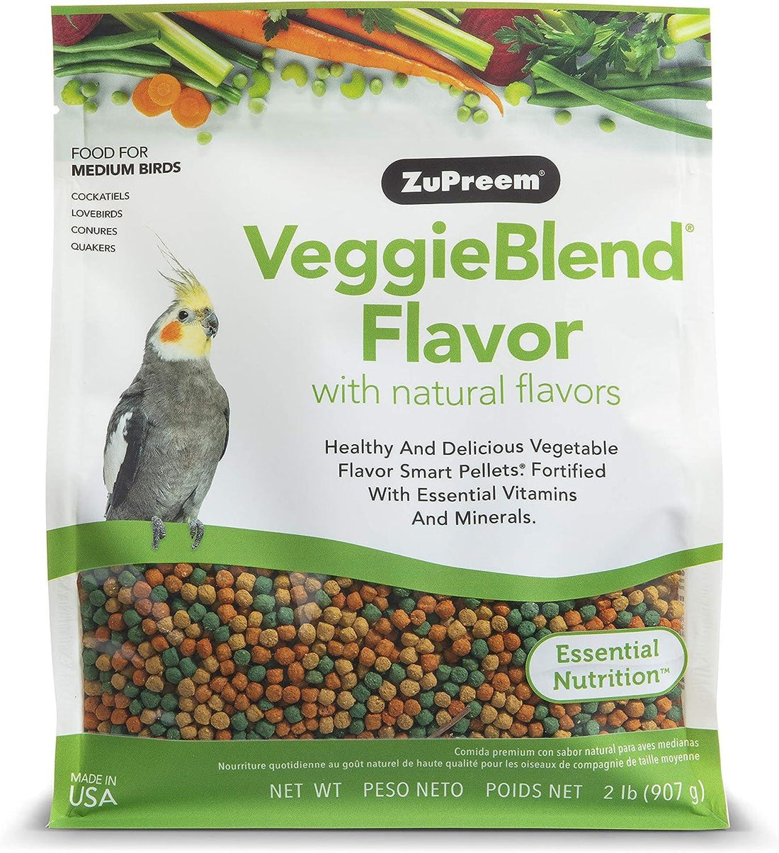 Zupreem alimento VeggieBlend ninfa, agaporni, conuro 907g | G.Valkyria - imagen 1