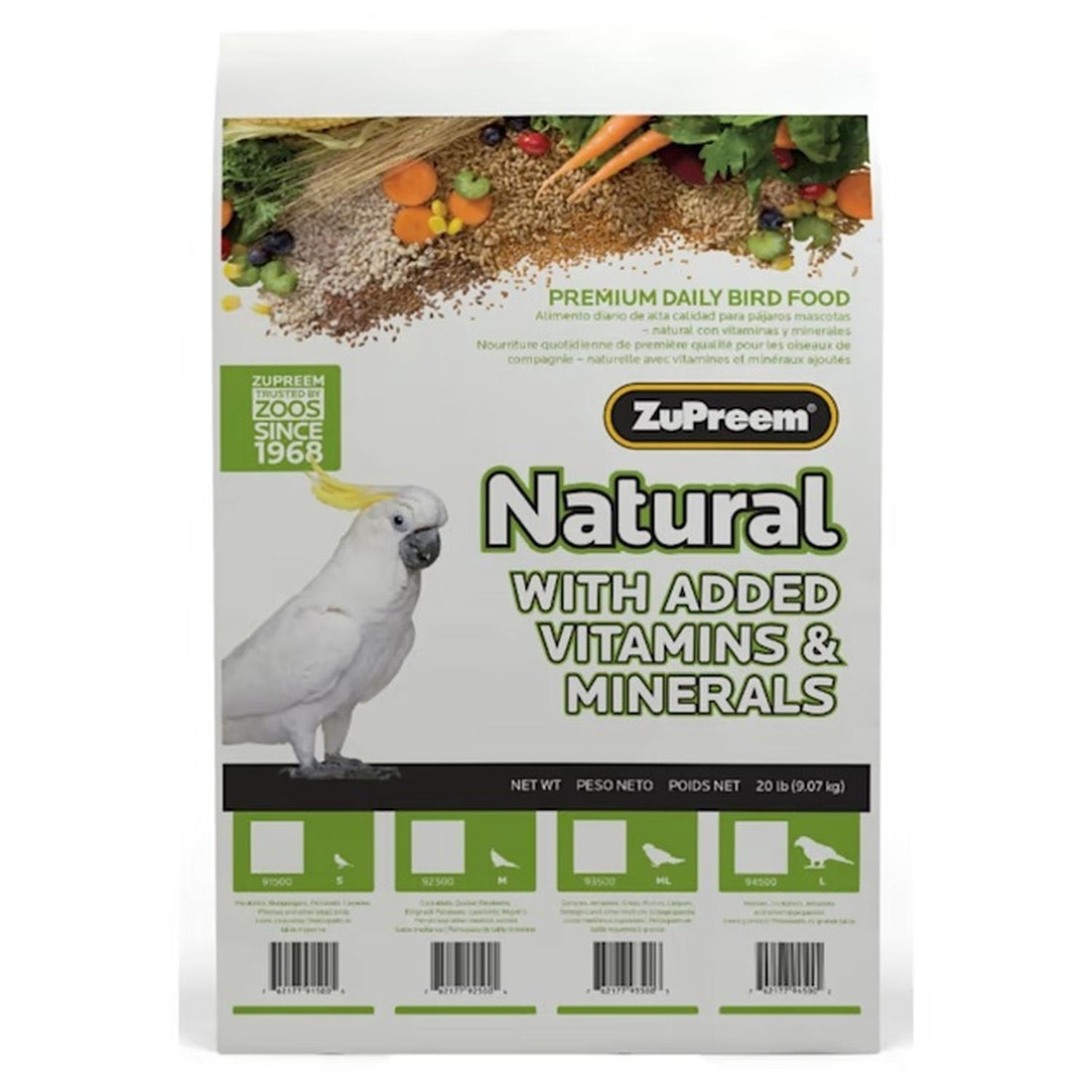 Alimento Zupreem Aves Natural Loro Cacatua Amazona 9.07 kg | G.Valkyria - imagen 1